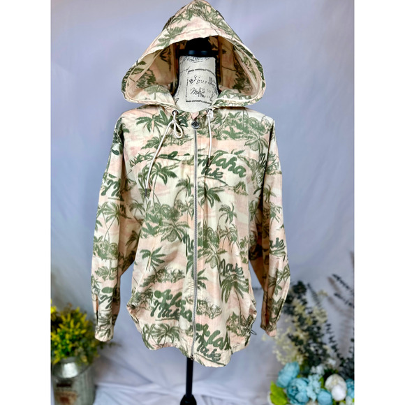 Maje Palm Tree Print Jacket with hood Size 40 (L) - Picture 8 of 16
